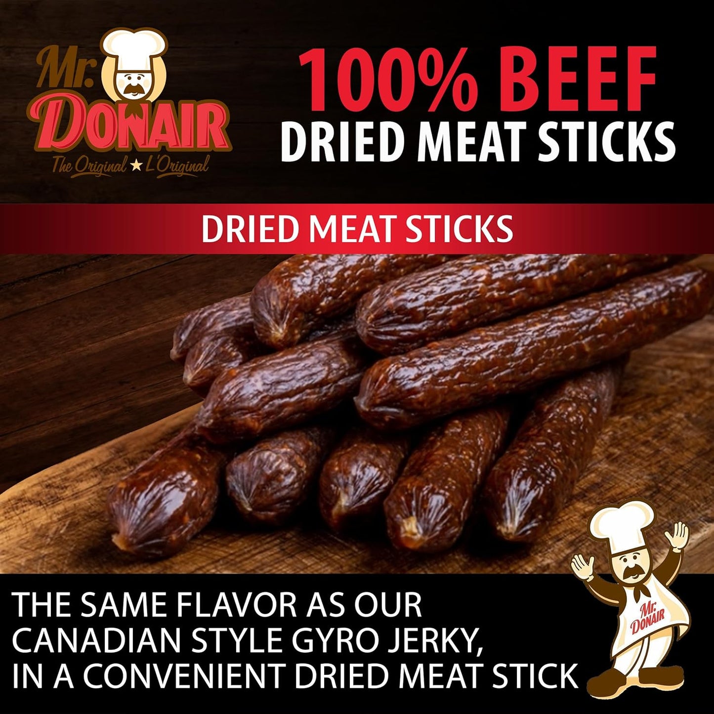 24-Pack Mr. Donair Canadian Style Flavoured Beef Sticks