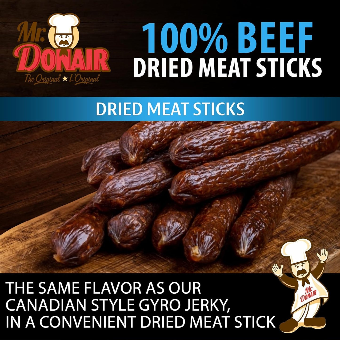 24-Pack Mr. Donair Gyro Flavoured Beef Sticks