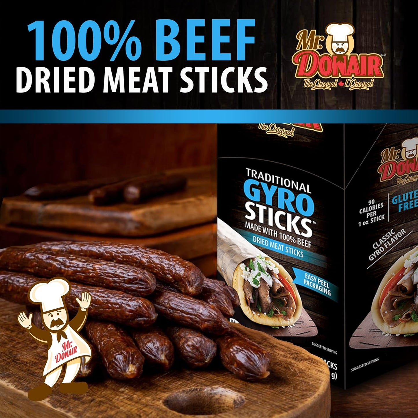 24-Pack Mr. Donair Gyro Flavoured Beef Sticks