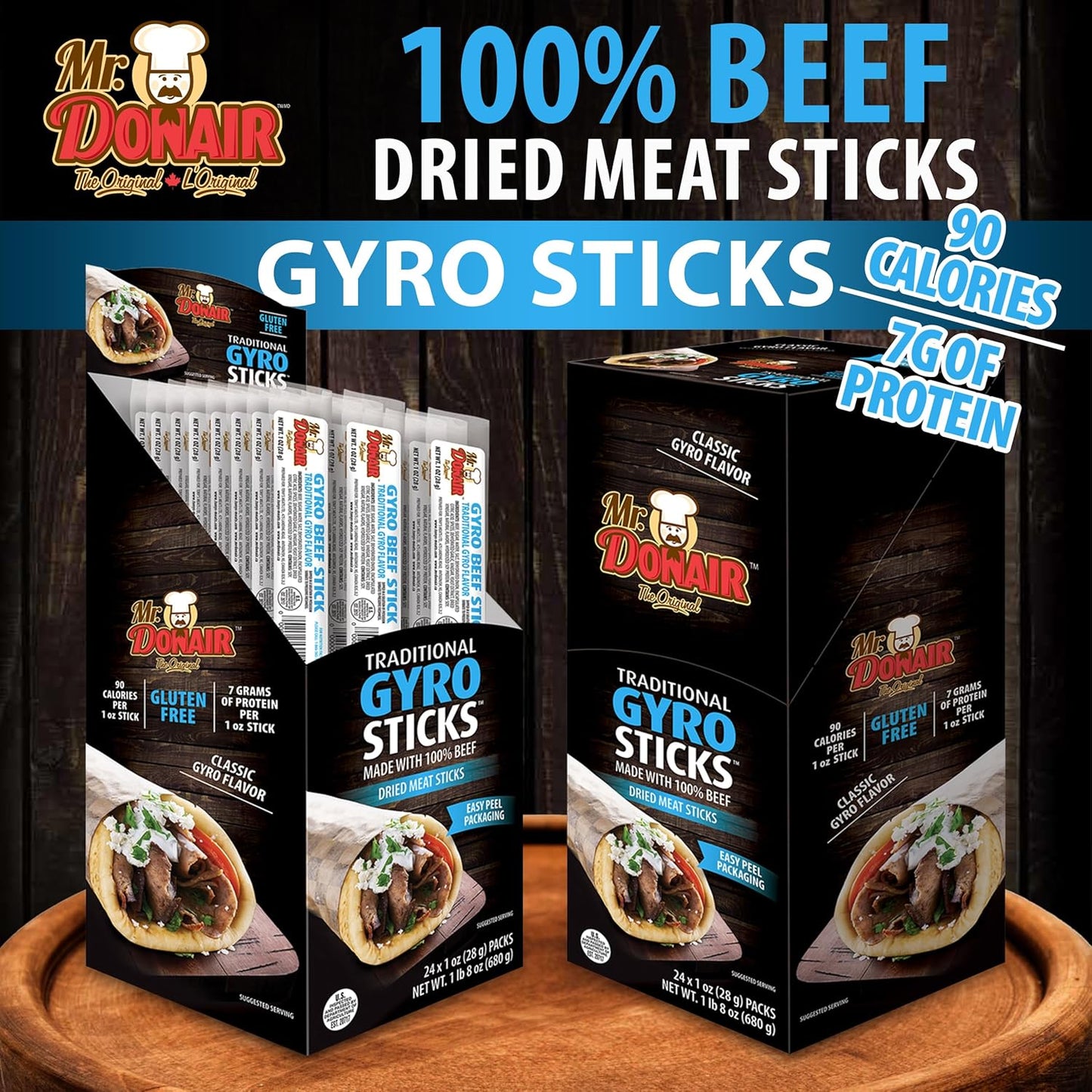 24-Pack Mr. Donair Gyro Flavoured Beef Sticks